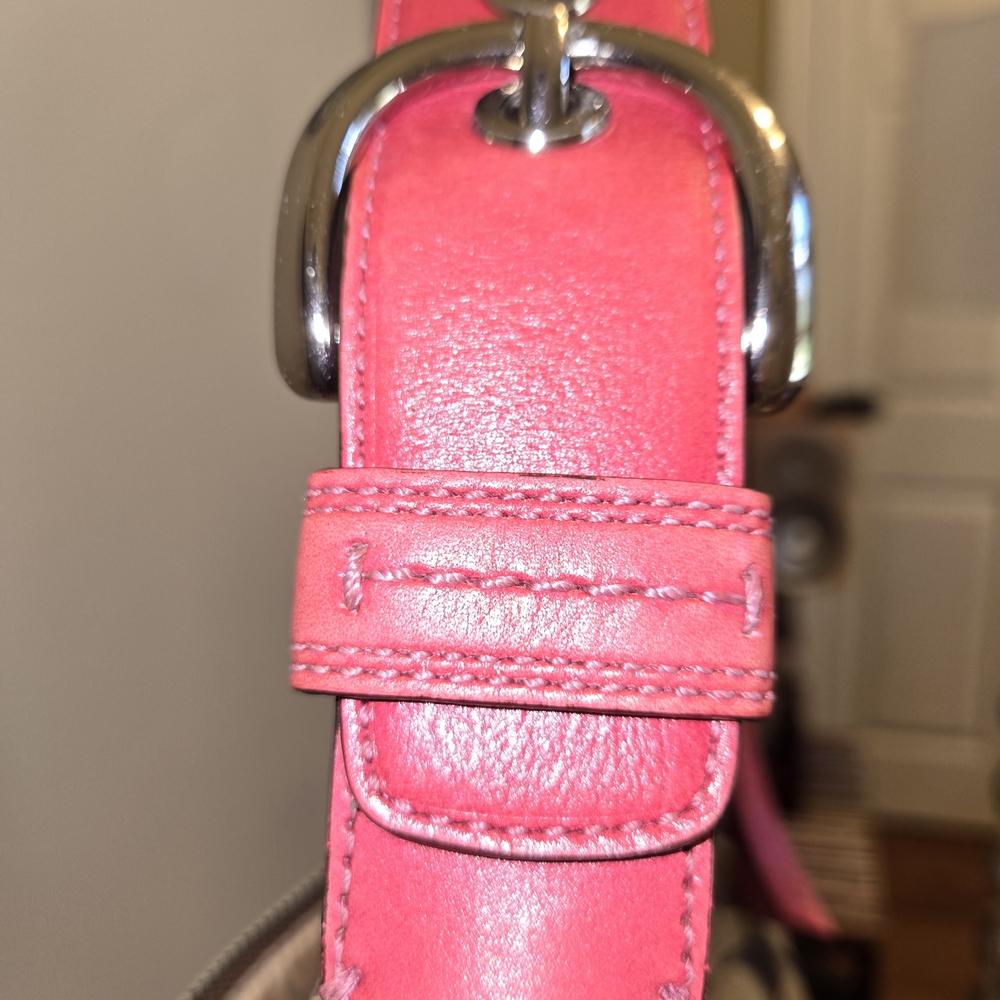 Coach Brown and Pink Signature Shoulder Bag - Picture 4 of 10